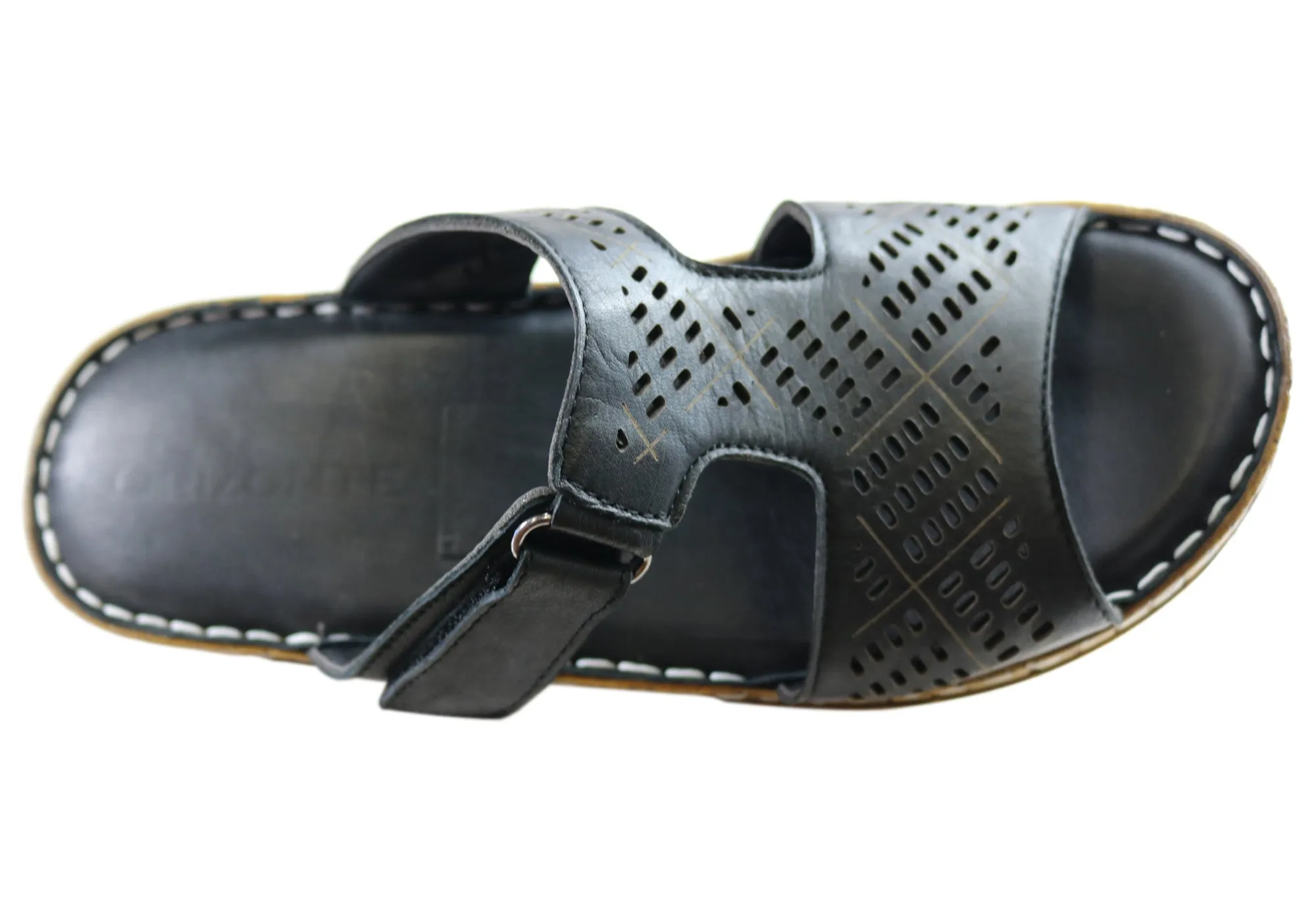Orizonte Safran Damen Europäische Bequeme Leder Schlappen Sandalen Orizonte Schuhe