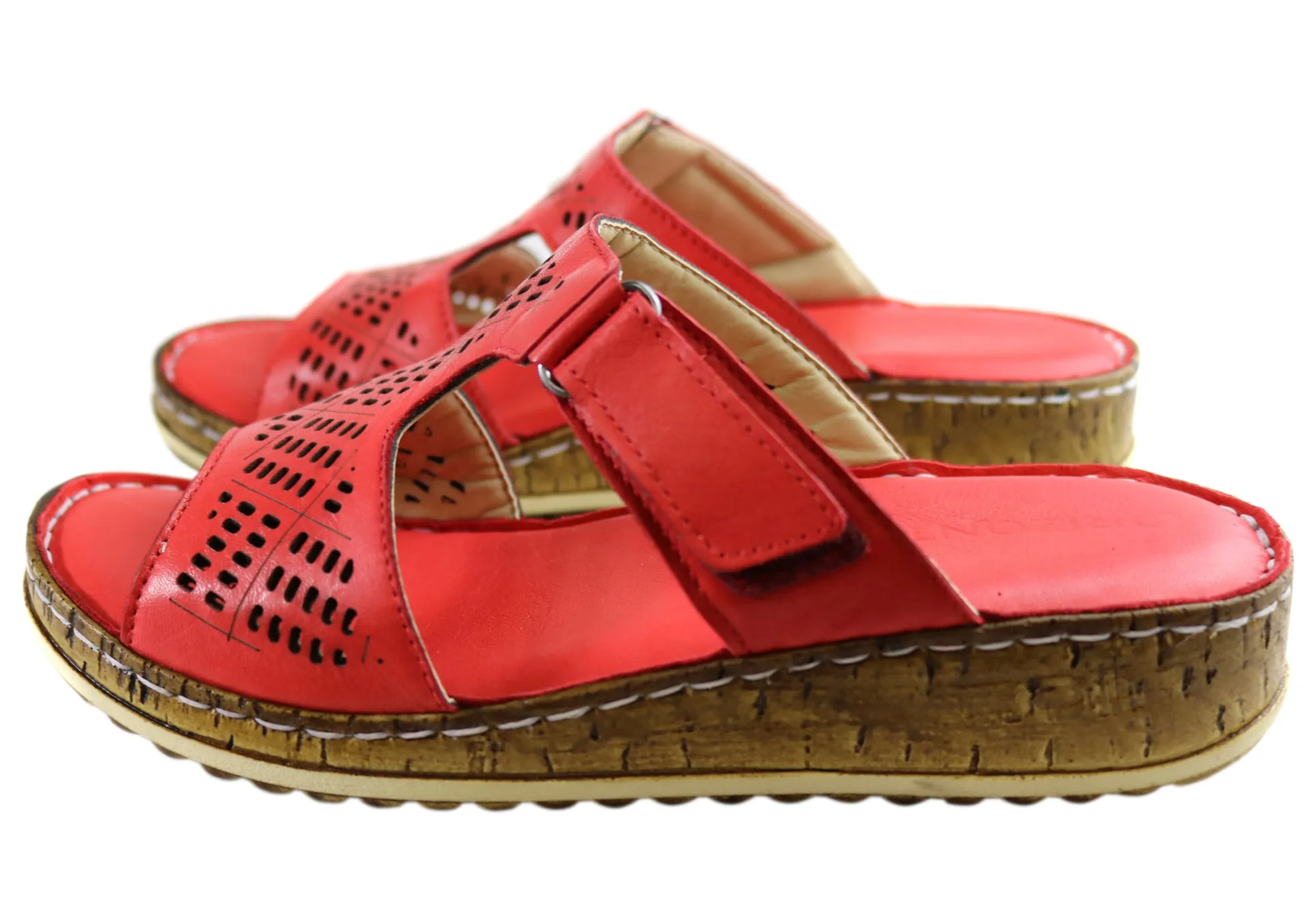 Orizonte Safran Damen Europäische Bequeme Leder Schlappen Sandalen Orizonte Schuhe