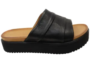 Orizonte Volume Damen Europäische Leder Plateau Slides Sandalen Orizonte Schuhe