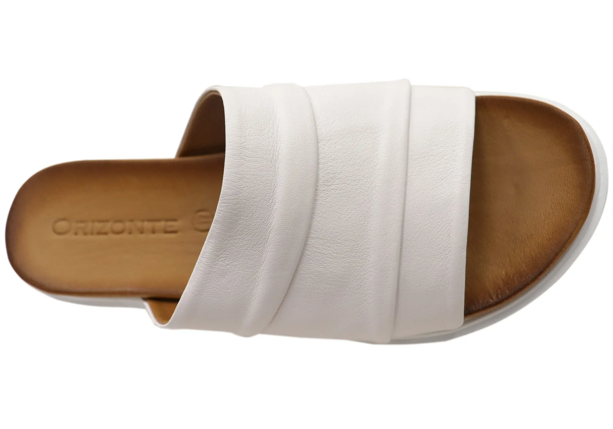 Orizonte Volume Damen Europäische Leder Plateau Slides Sandalen Orizonte Schuhe