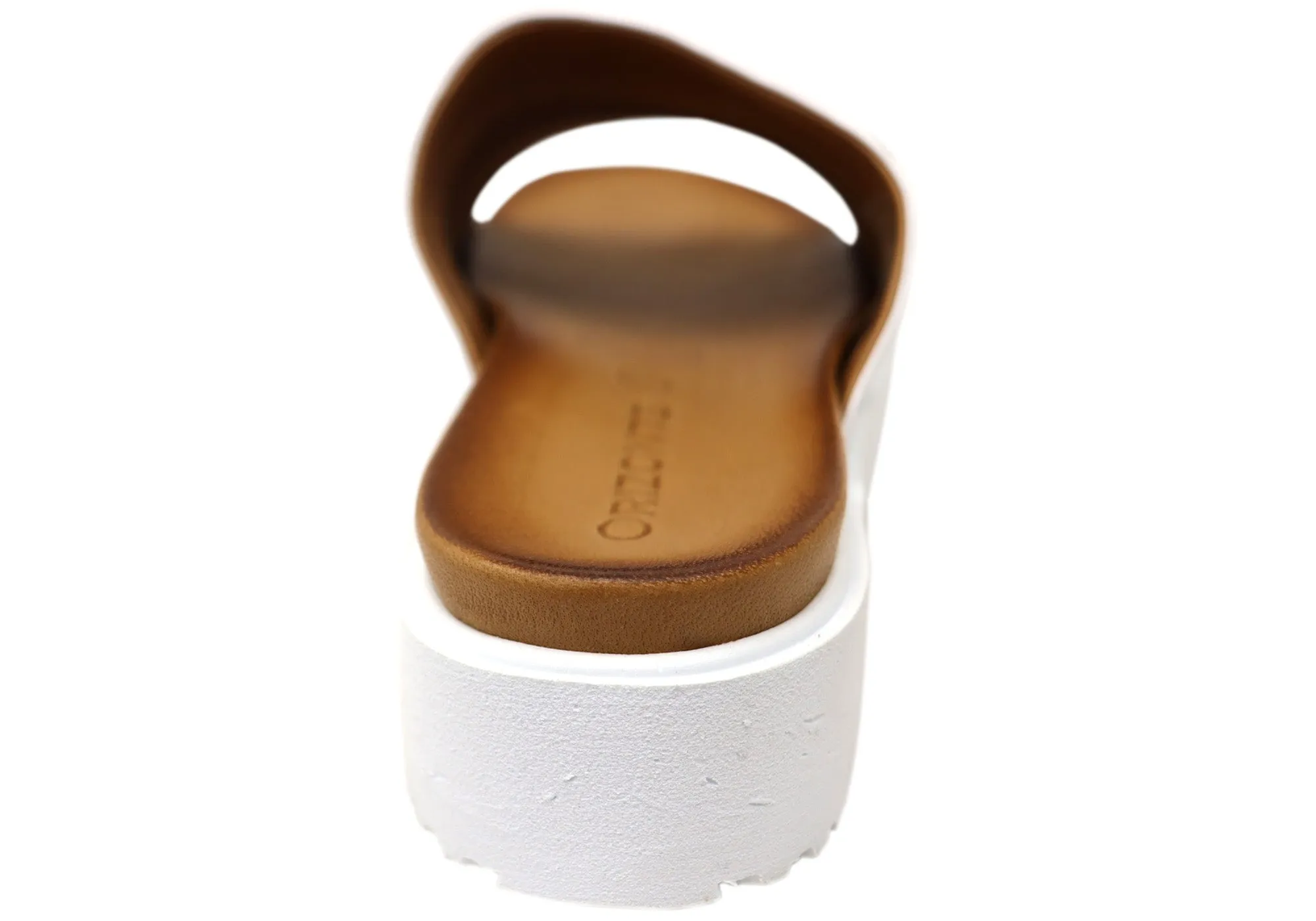Orizonte Volume Damen Europäische Leder Plateau Slides Sandalen Orizonte Schuhe