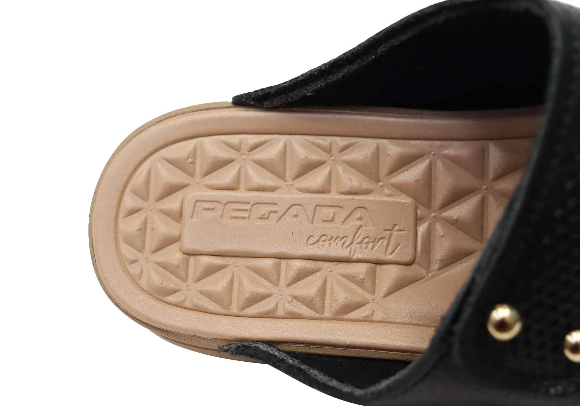 Pegada Mya Damen Bequeme Leder-Slides Sandalen Hergestellt In Brasilien Pegada Schuhe