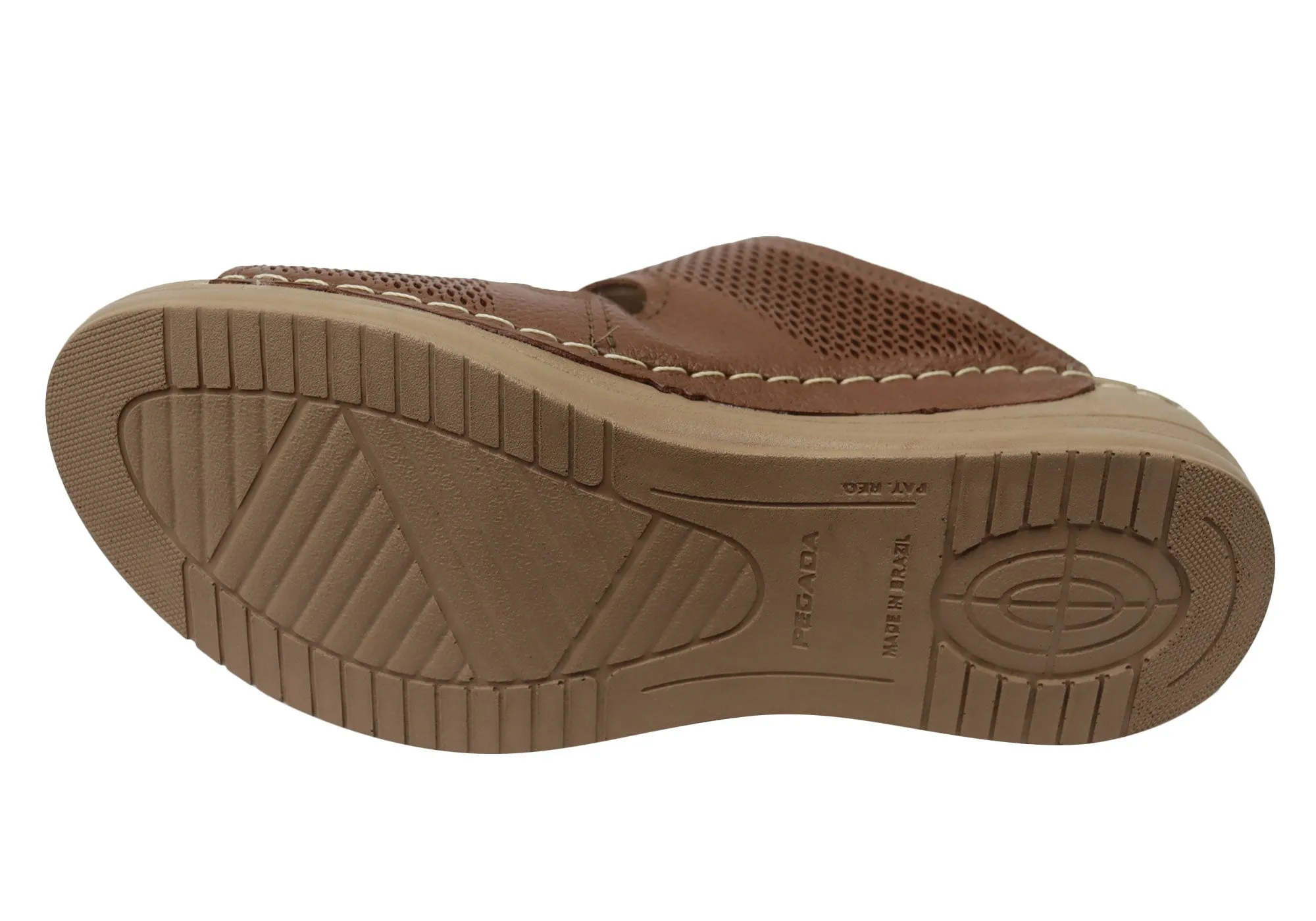 Pegada Mya Damen Bequeme Leder-Slides Sandalen Hergestellt In Brasilien Pegada Schuhe
