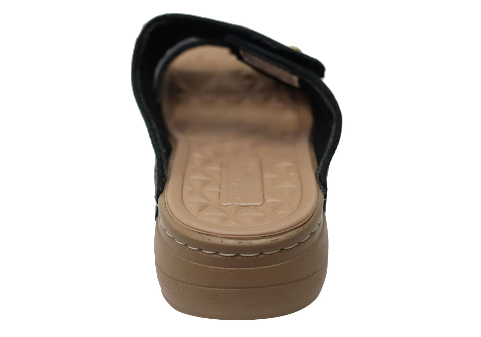 Pegada Mya Damen Bequeme Leder-Slides Sandalen Hergestellt In Brasilien Pegada Schuhe
