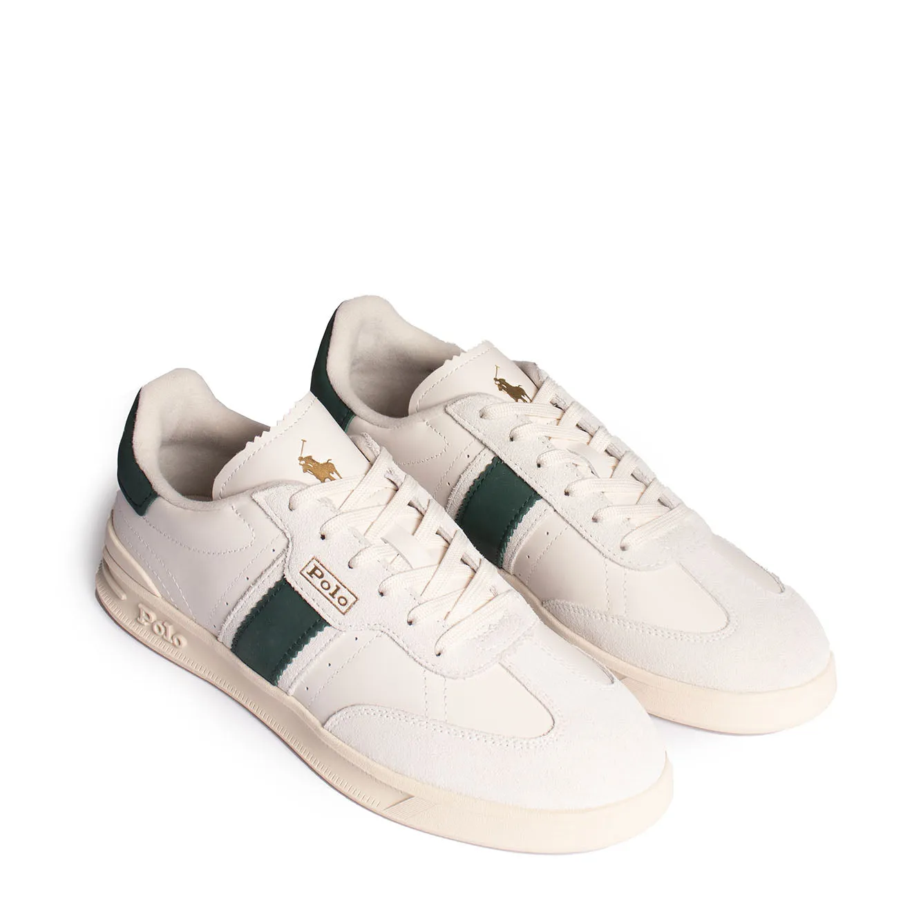 Polo Ralph Lauren Aera Turnschuhe Low Top Schnürung Weiß / Grün
