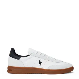 Polo Ralph Lauren Bedford Leder-Wildleder Trainer Weiß / Schwarz