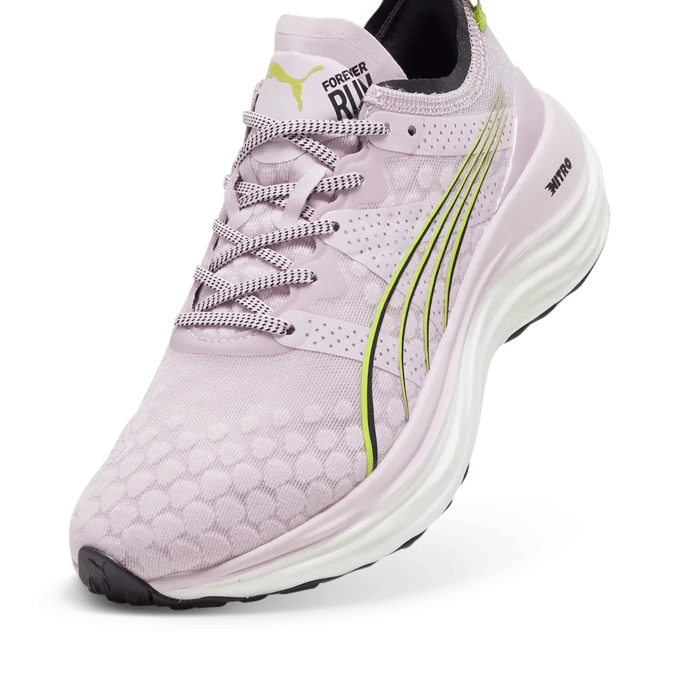 Puma ForeverRun Nitro Damen Laufschuhe in Grau Dunst-Puma Schwarz-Lime Pow SS24