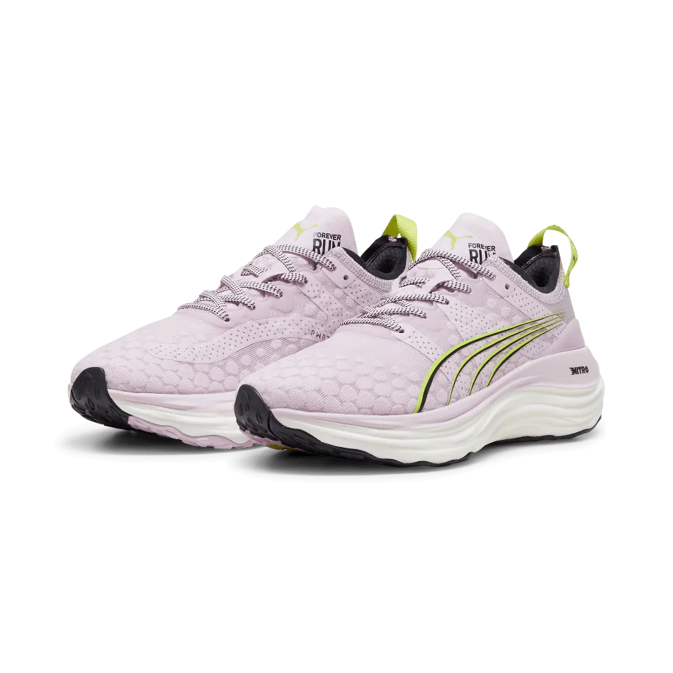 Puma ForeverRun Nitro Damen Laufschuhe in Grau Dunst-Puma Schwarz-Lime Pow SS24