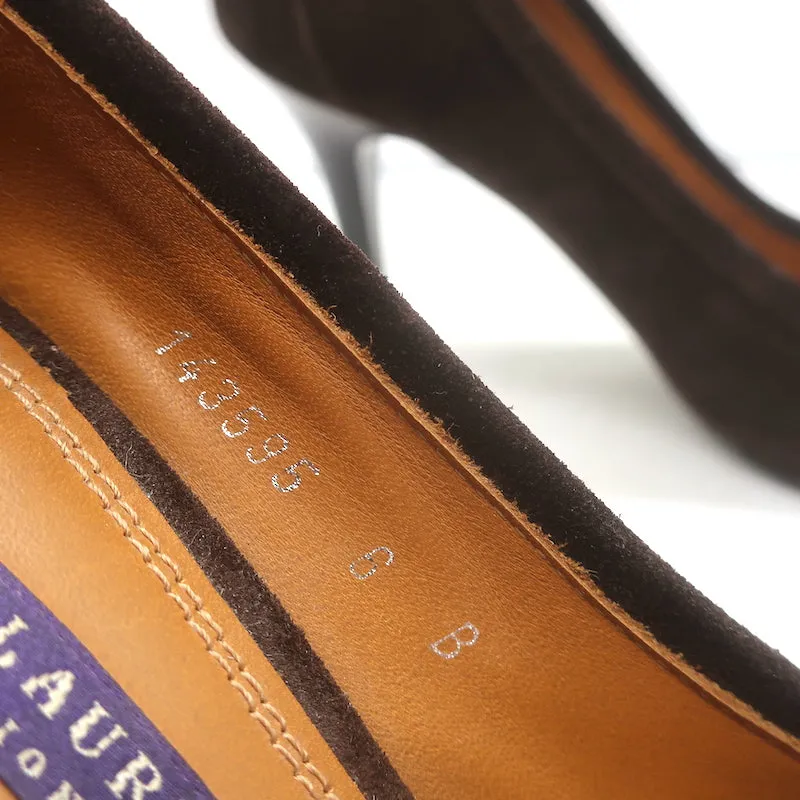 Ralph Lauren Collection Penny Loafer Pumps Dunkelbraunes Wildleder Größe 6