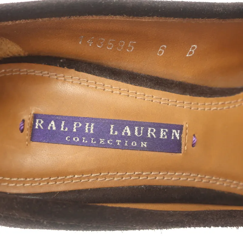 Ralph Lauren Collection Penny Loafer Pumps Dunkelbraunes Wildleder Größe 6