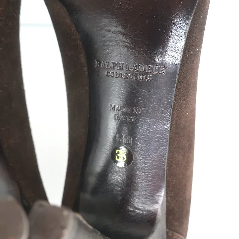 Ralph Lauren Collection Penny Loafer Pumps Dunkelbraunes Wildleder Größe 6