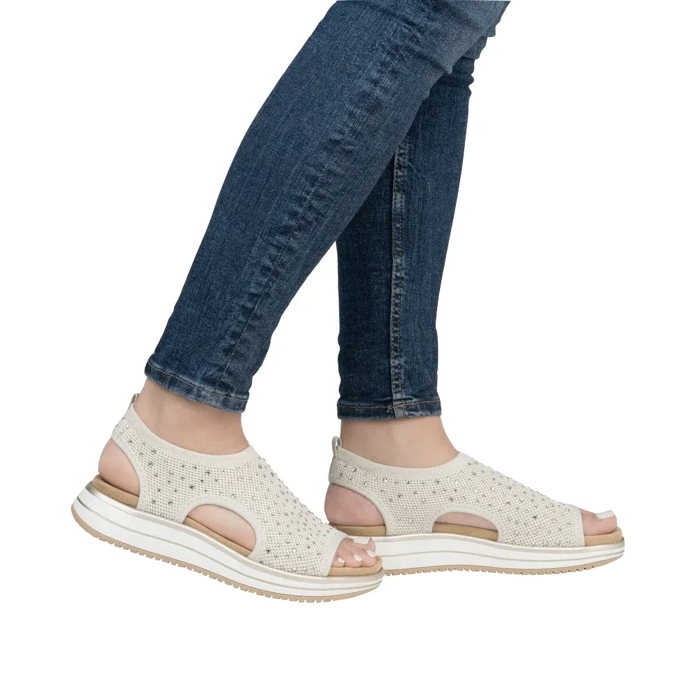 Remote Damen Jocelyn 55 Schlupf-Stretch-Sandale in Alabaster