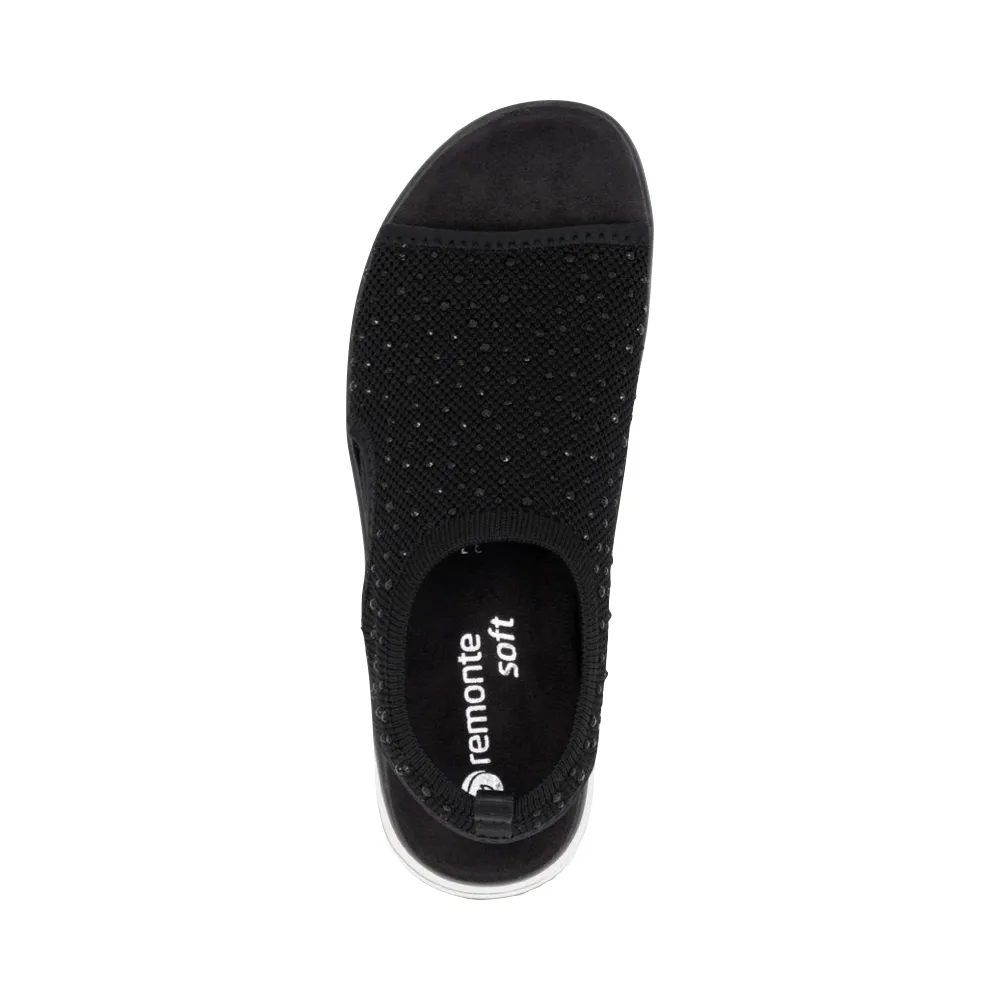 Remote Damen Jocelyn 55 Schlupf-Stretch-Sandale in Schwarz