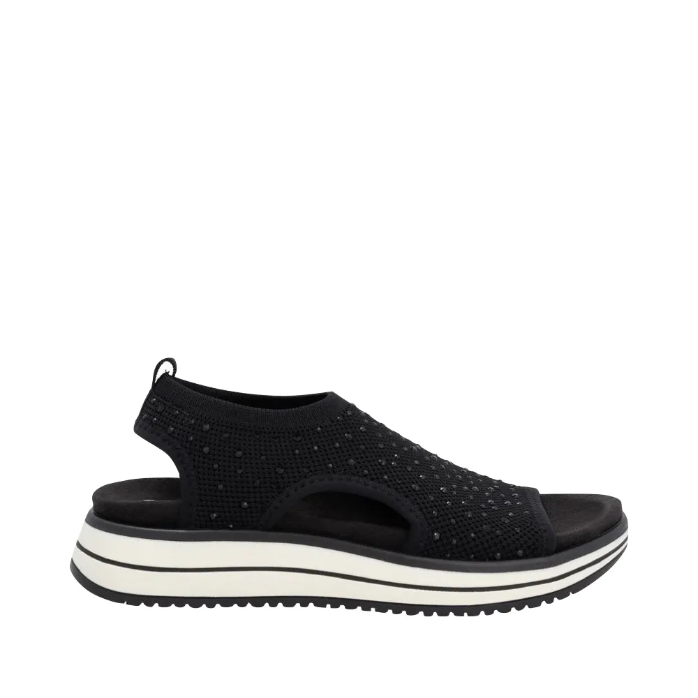 Remote Damen Jocelyn 55 Schlupf-Stretch-Sandale in Schwarz