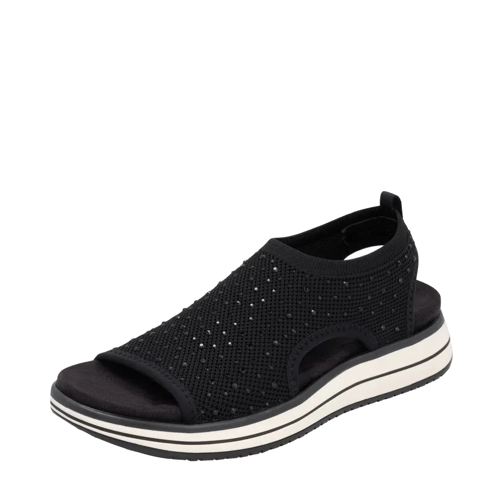 Remote Damen Jocelyn 55 Schlupf-Stretch-Sandale in Schwarz