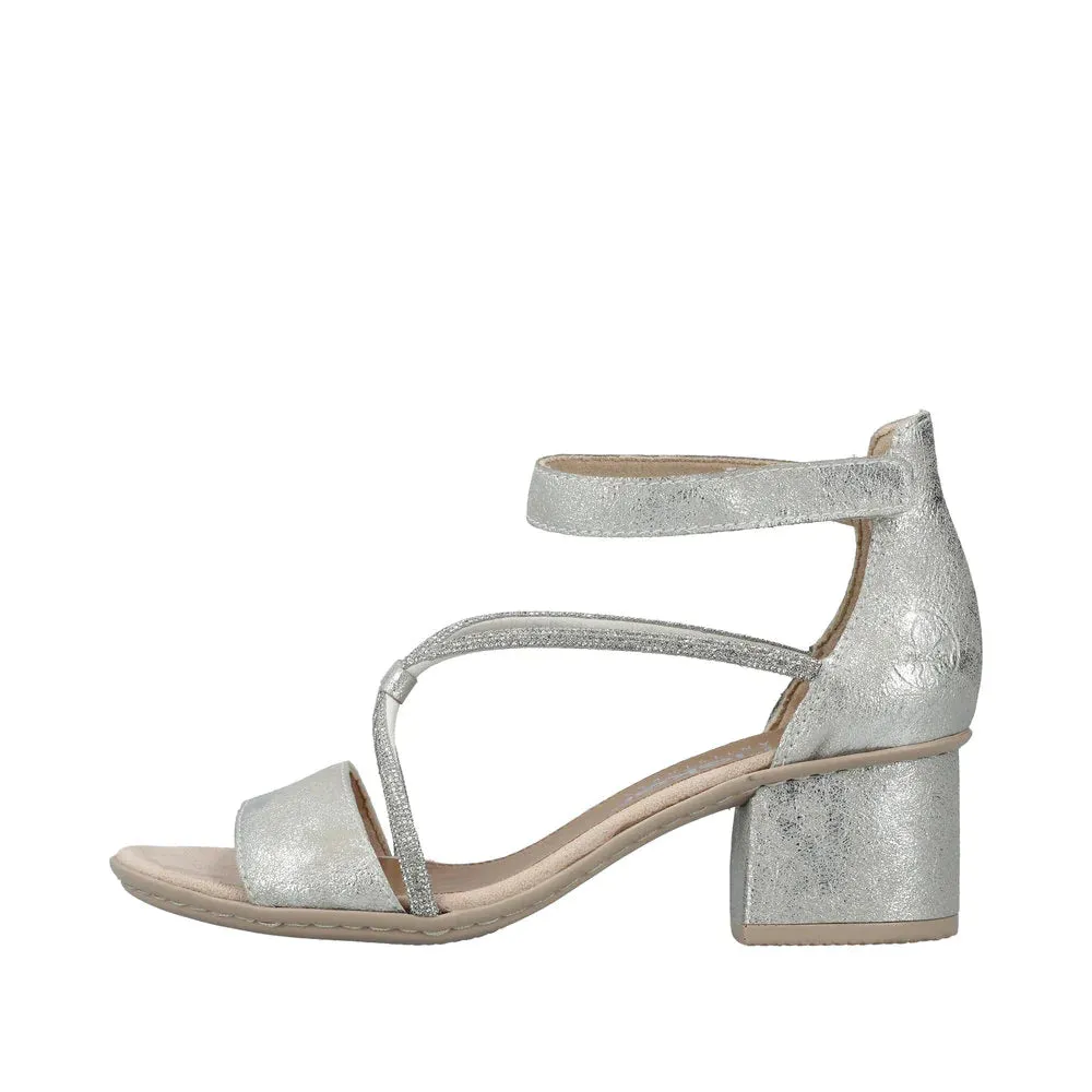 Rieker Schuhe 64654-40 Abendschuh mit Knöchelriemen in Silber