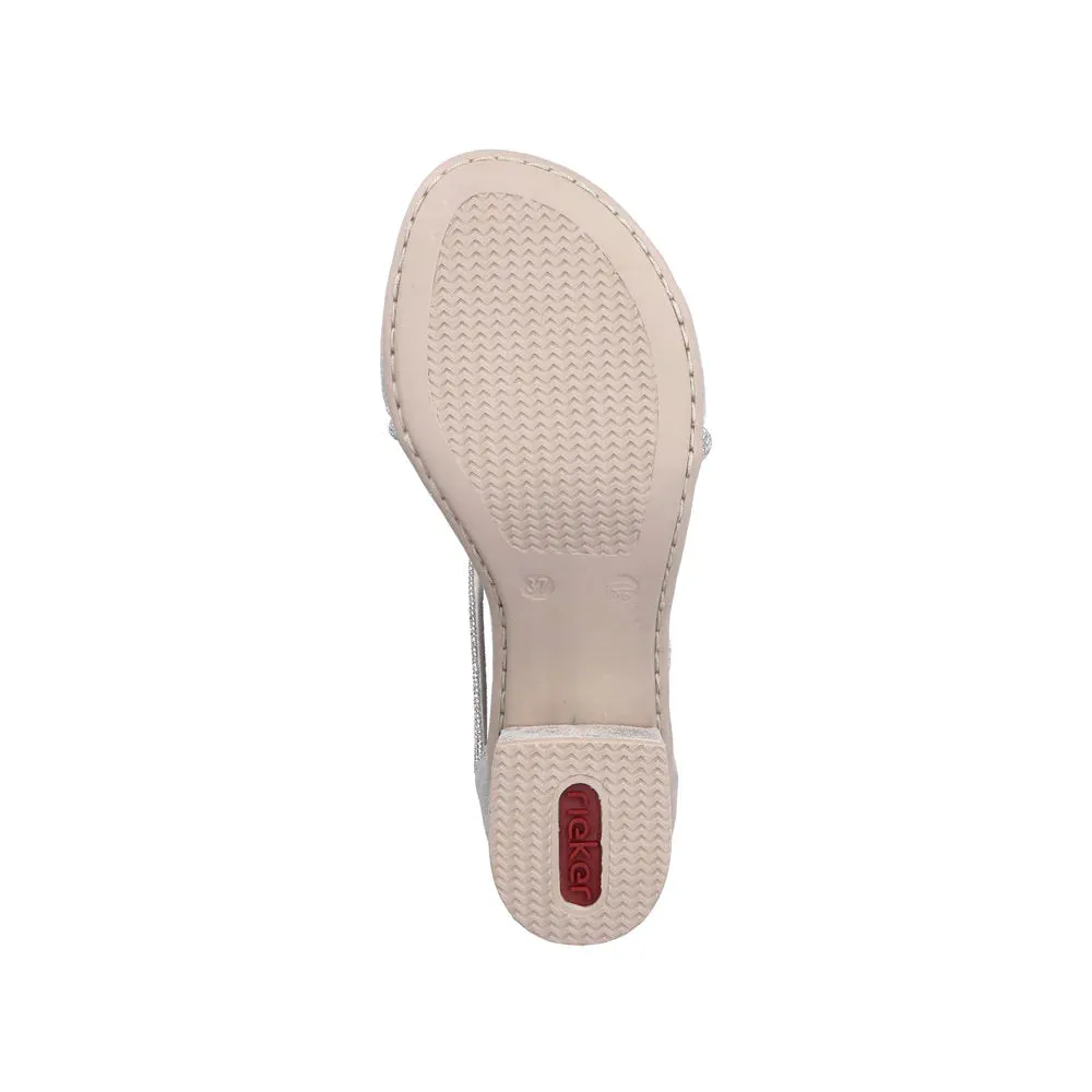 Rieker Schuhe 64654-40 Abendschuh mit Knöchelriemen in Silber