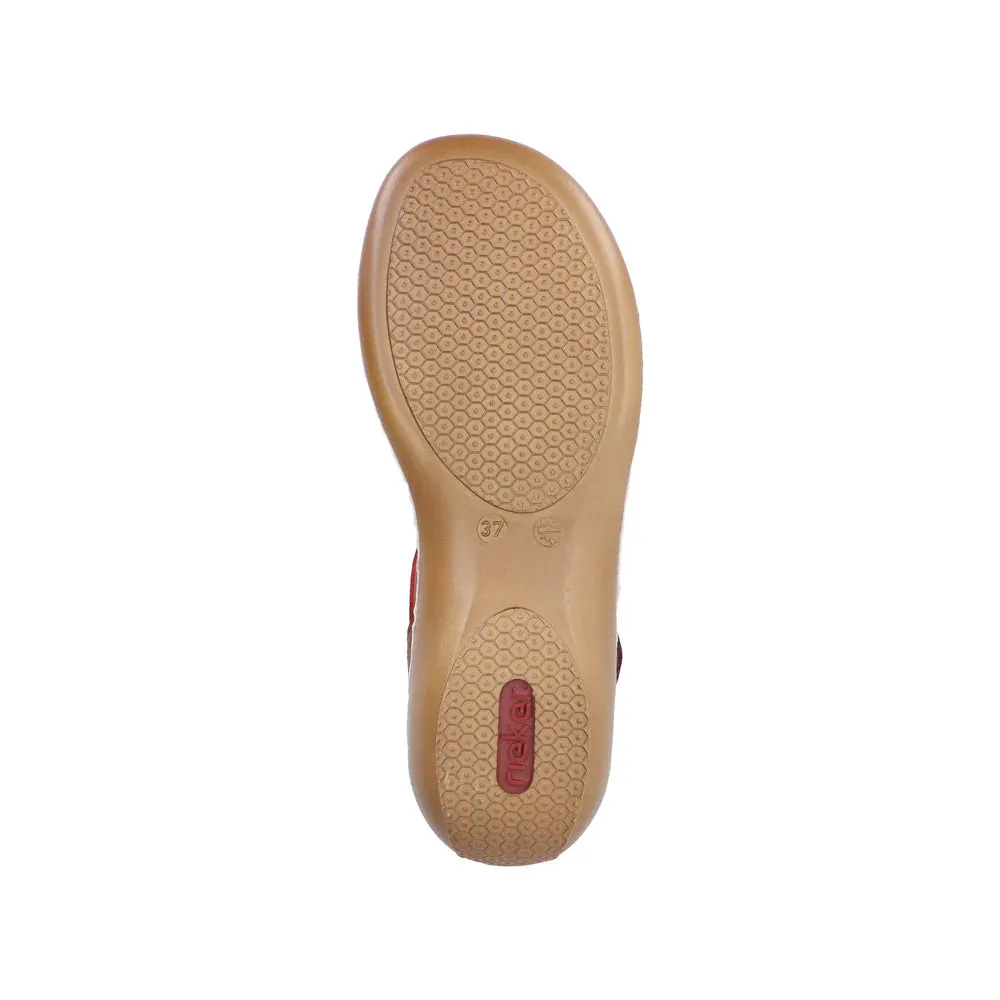 Rieker Schuhe 65964-35 Klettverschluss Z-Streifen Burgunder