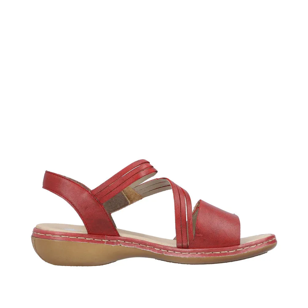 Rieker Schuhe 65964-35 Klettverschluss Z-Streifen Burgunder