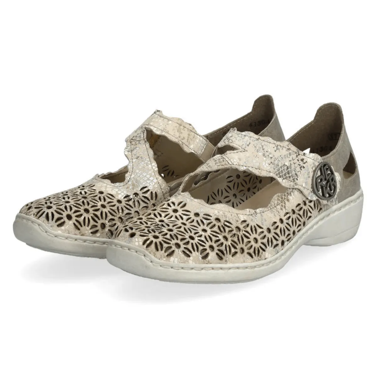 Rieker Damen 413G4-90 Doris Beige/Metallic/Perle