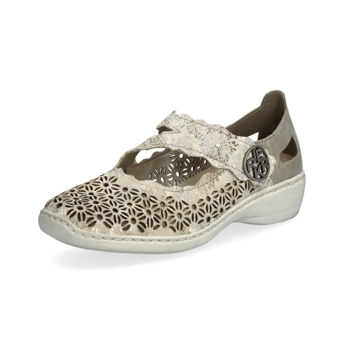 Rieker Damen 413G4-90 Doris Beige/Metallic/Perle