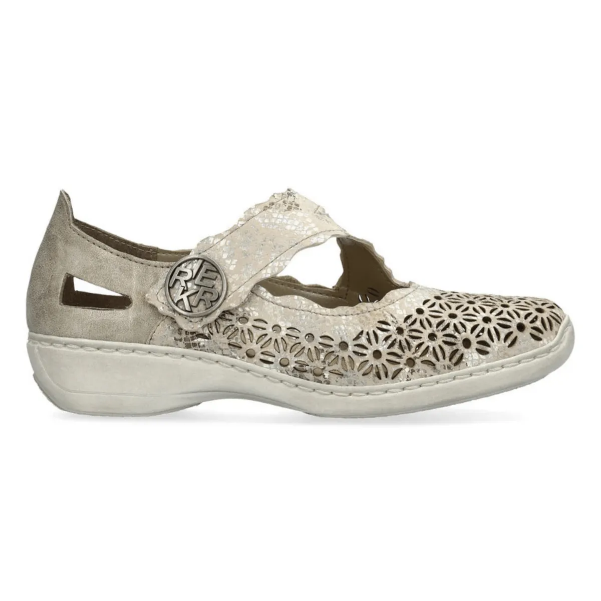 Rieker Damen 413G4-90 Doris Beige/Metallic/Perle