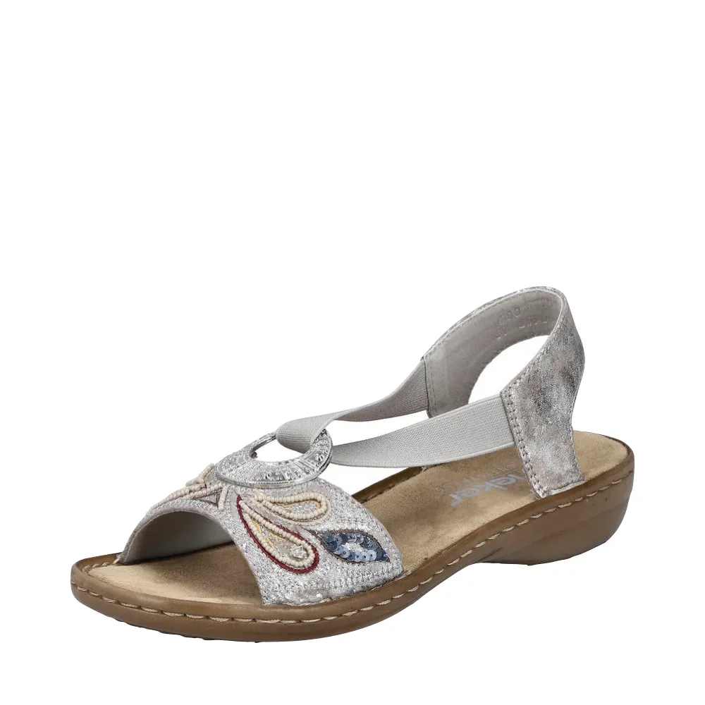 Rieker Damen Regina B4 Sandale in Rosé Metallic