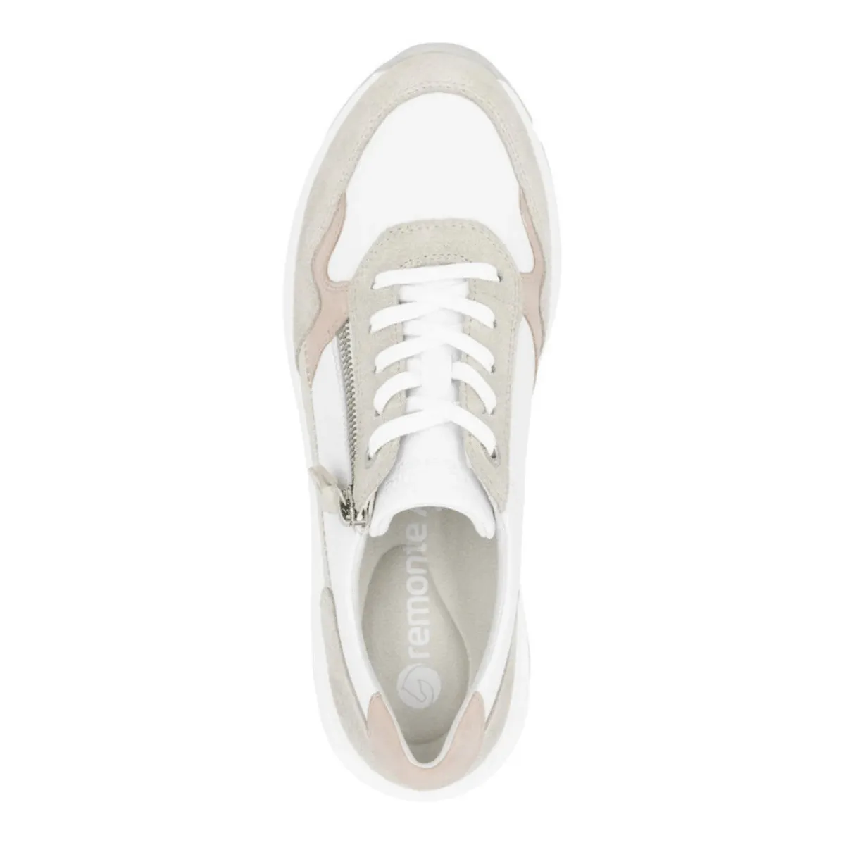 Rieker Damen Soraya D1S03-81 Quarz/Weiß/Rosa/Creme