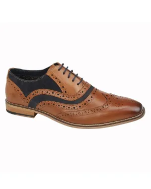 Roamers Herren Oxford-Schuhe in Braunem Leder & Navy Wildleder Roamers Schuhe