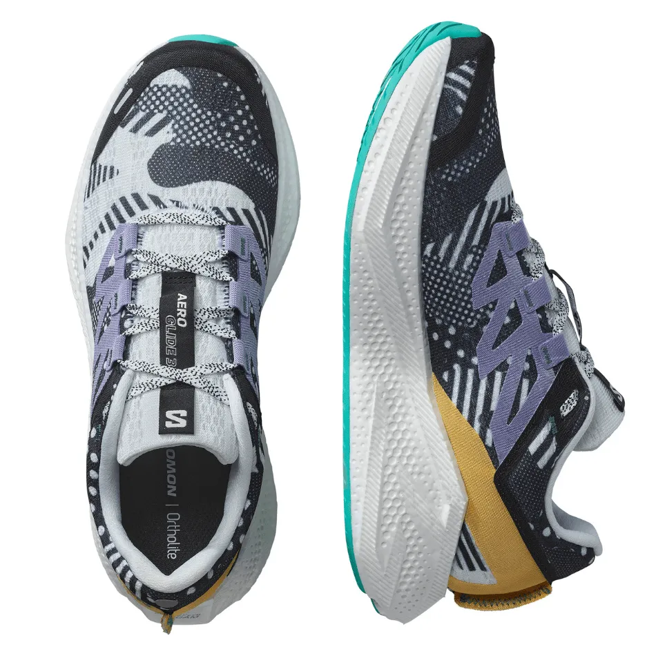 Salomon Herren Aeroglide 3 Proto Pack Laufschuhe in Weiß/Schwarz/Waterfall SS25