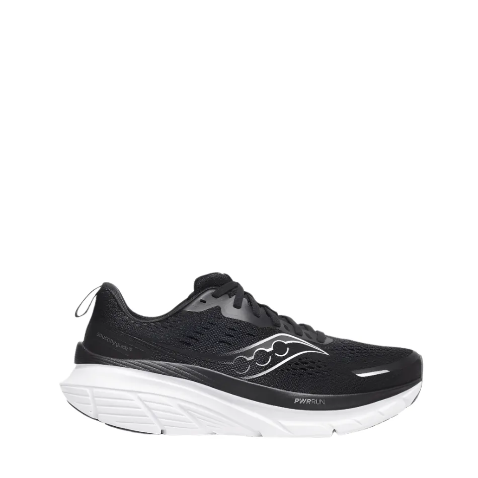 Saucony Herren Guide 18 Laufschuhe in Schwarz/Weiß SS25