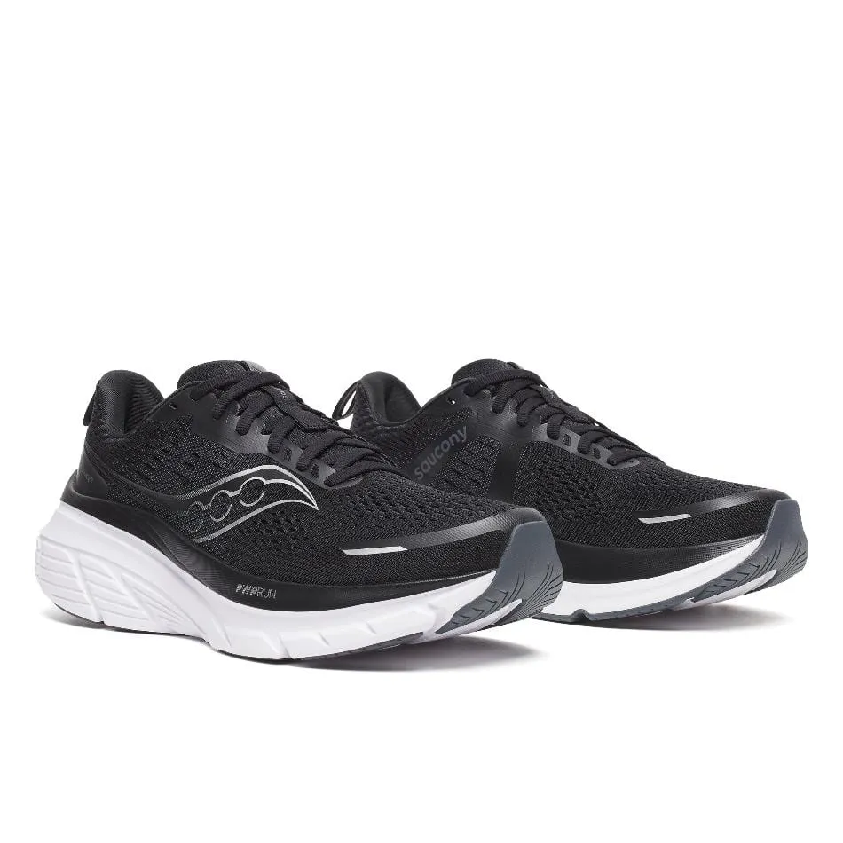 Saucony Herren Guide 18 Laufschuhe in Schwarz/Weiß SS25