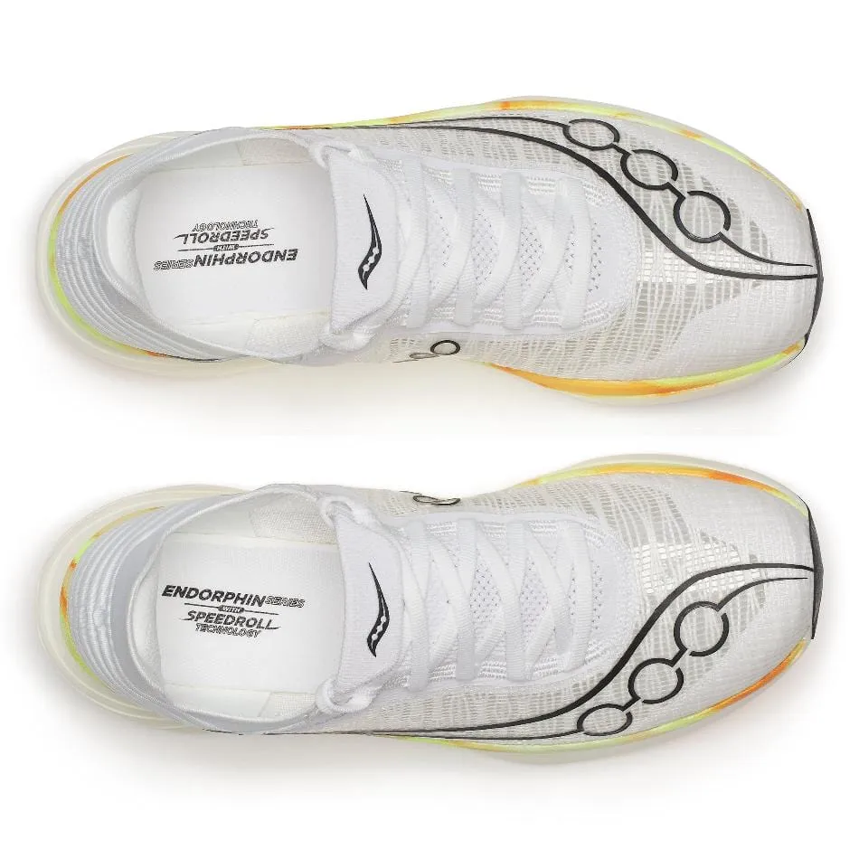 Saucony Unisex Endorphin Elite 2 Laufschuhe in Weiß/Peel SS25