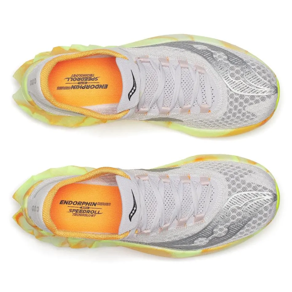 Saucony Damen Endorphin Pro 4 Laufschuhe in Nebel/Schäl SS25