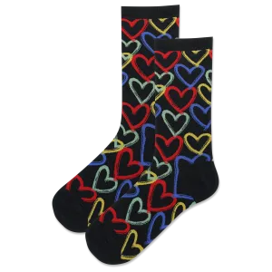 Schuhe Hot Sox Damen Graffiti-Herzen Socken