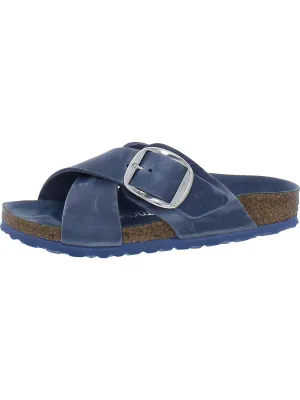 Siena Big Buckle Damen Ledersandalen mit Ölfinish und Riemchen