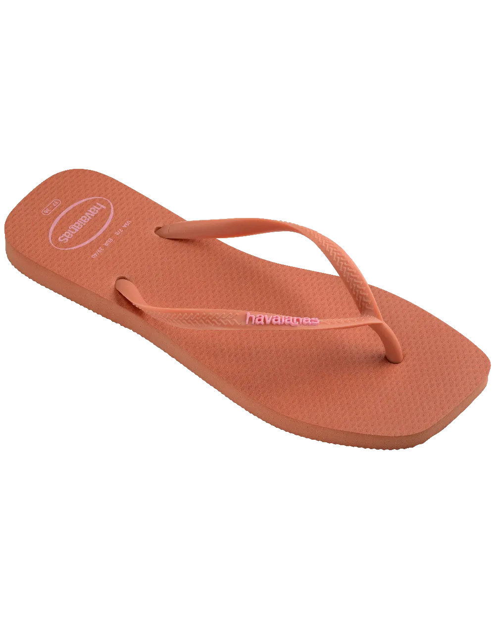 Slim Square Logo Pop-Up Flip-Flops in Rosa Lehm