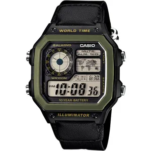 Sport Herrenuhren Casio Youth Serie AE1200WHB-1B Weltzeit