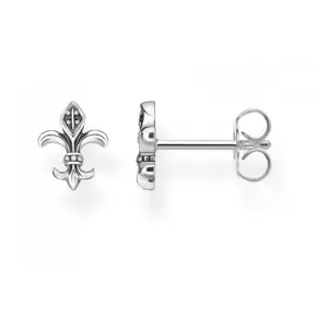 Sterling Silber schwarze Fleur-De-Lis Ohrstecker H2113-643-11 Thomas Sabo Ohrringe