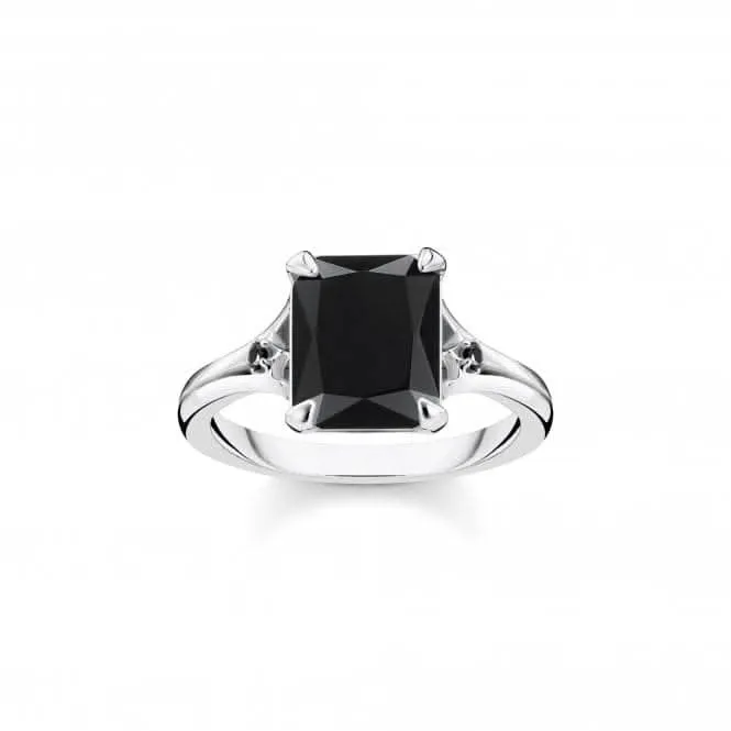 Sterling Silber Schwarz Stein Ring TR2297-641-11 Thomas Sabo Ringe