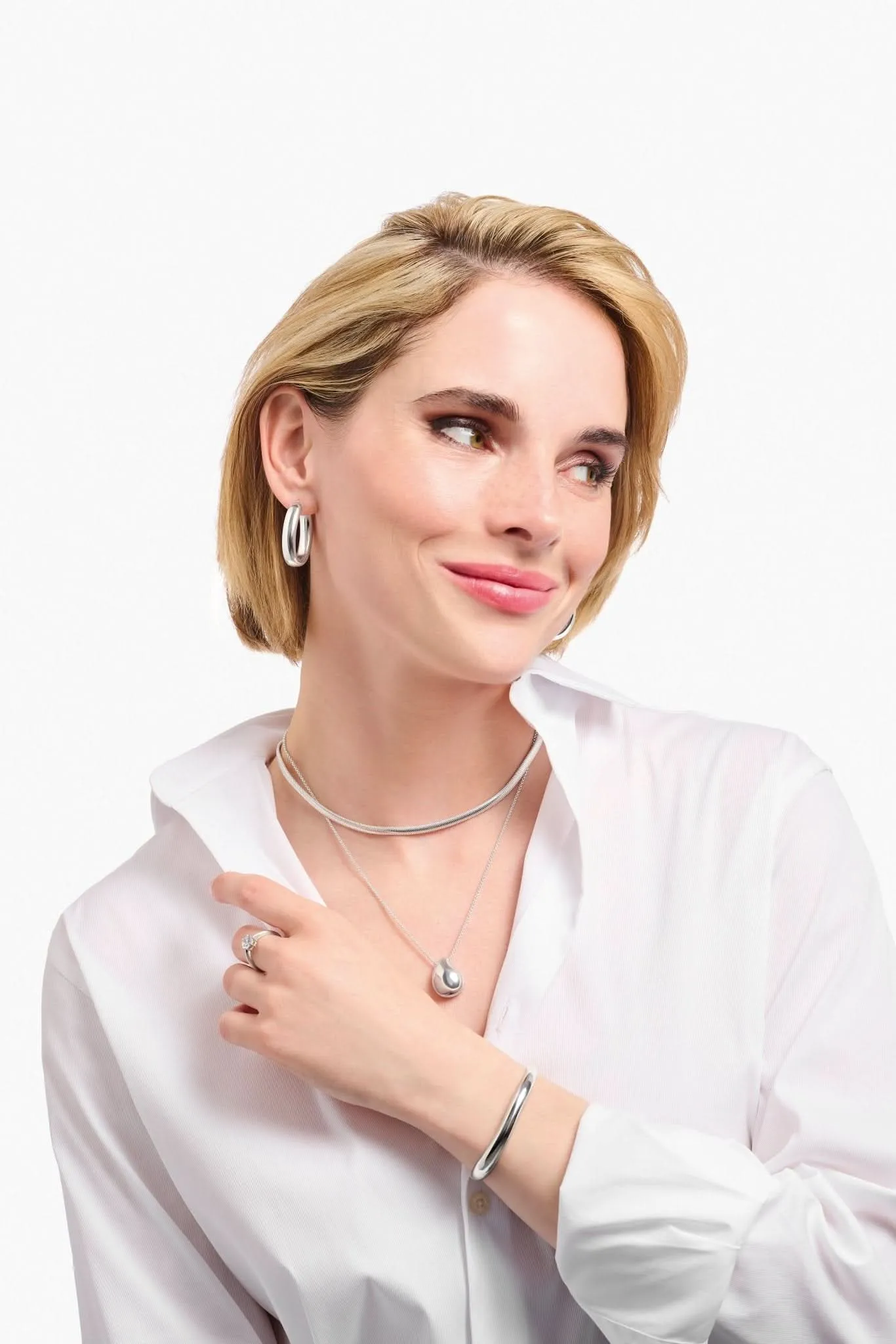 Sterling Silber Kühnheit Eleganz Organisch Tropfenförmige Halskette KE2281-001-21 Thomas Sabo Halsketten
