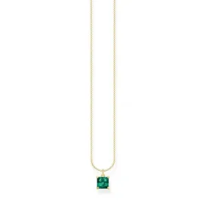 Sterling Silber vergoldete grüne Stein Halskette KE2156-472-6-L45V Thomas Sabo Halsketten