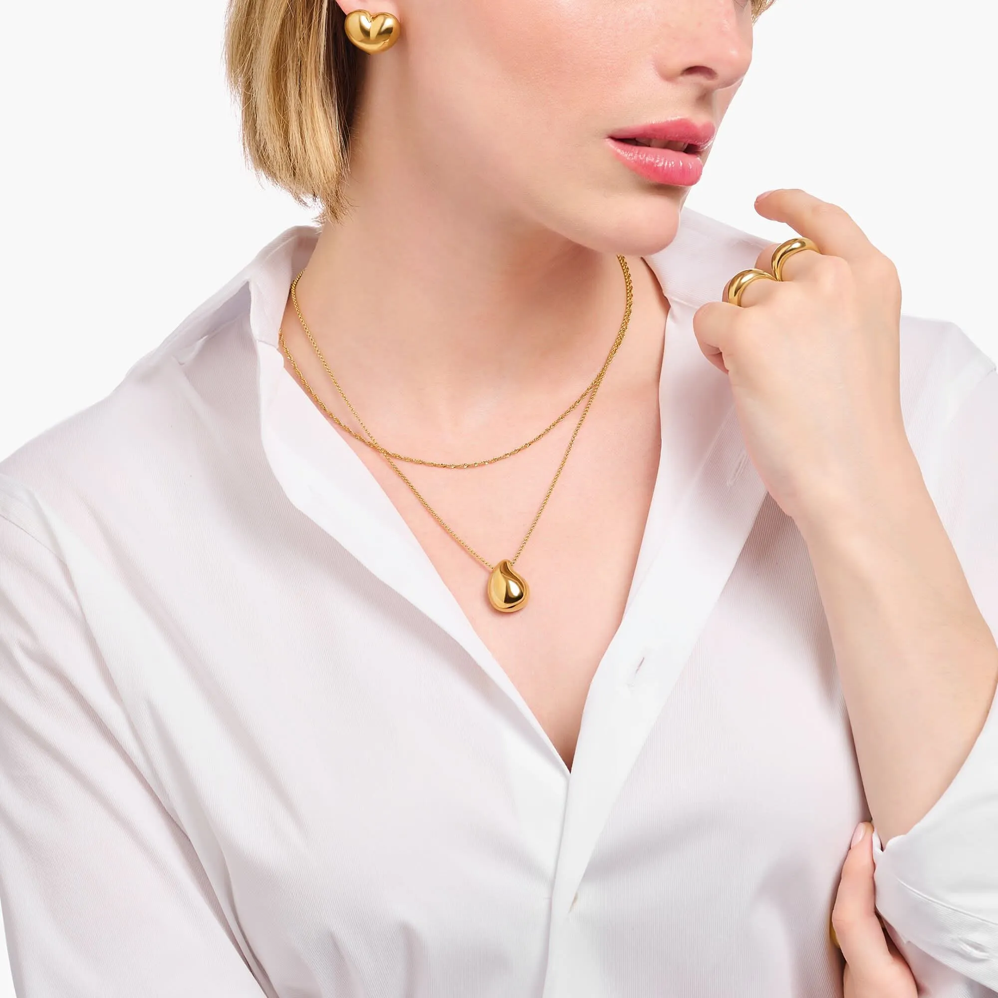 Sterling Silber vergoldete singapurische Halskette KE2284-413-39 Thomas Sabo Halsketten