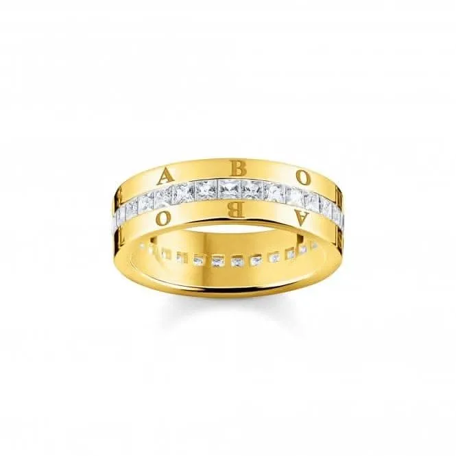 Sterling Silber vergoldeter Ring mit weißen Pavé-Steinen TR2361-414-14 Thomas Sabo Ringe