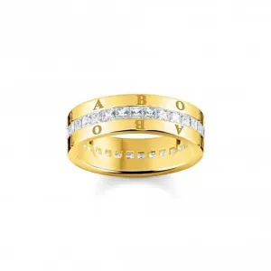 Sterling Silber vergoldeter Ring mit weißen Pavé-Steinen TR2361-414-14 Thomas Sabo Ringe