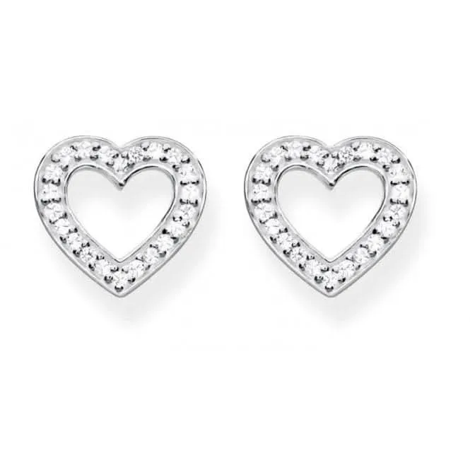 Sterling Silber Herz Große Ohrstecker H1945-051-14 Thomas Sabo Ohrringe