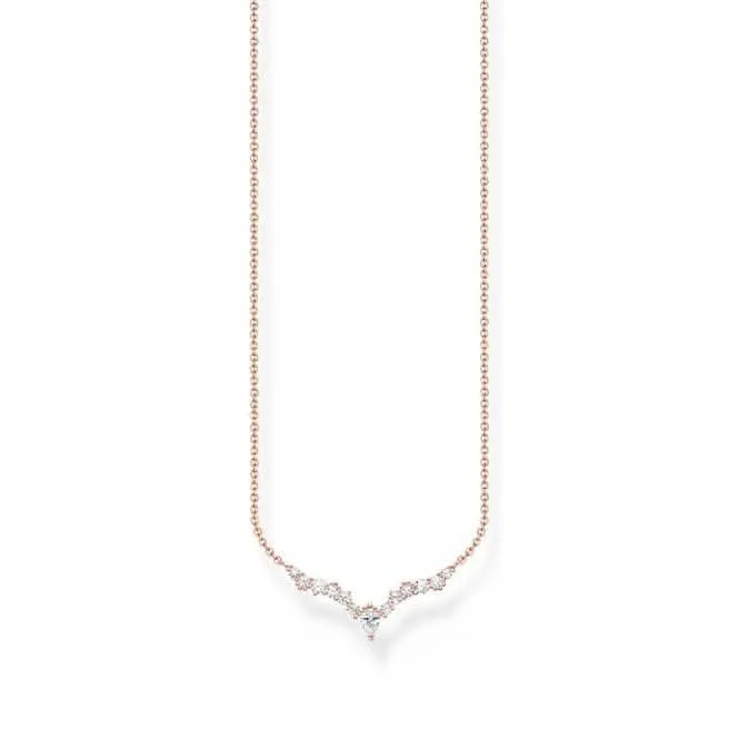 Sterling Silber Roségold plattiert Eiskristall Halskette KE2172-416-14-L45V Thomas Sabo Halsketten