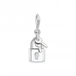 Sterling Silber Weißes Vorhängeschloss-Anhänger 1875-051-14 Thomas Sabo Sammelbare Charms