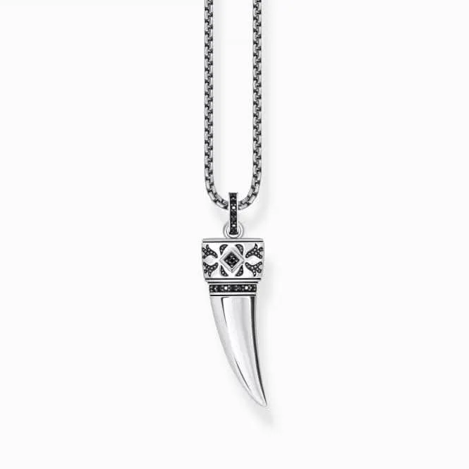 Sterling Silber Zirkonia geschwärzter Wolfszahn mit Steinen Anhänger KE2202-643-11 Thomas Sabo Halsketten