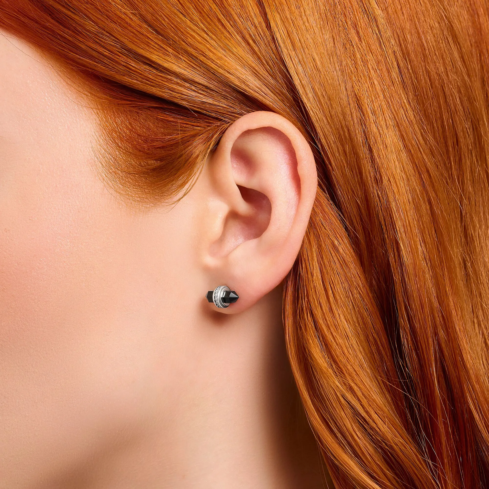 Thomas Sabo Damen Ohrringe Kristall Ohrstecker mit Onyx Silber